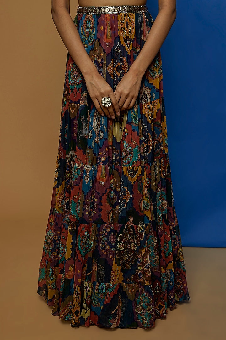 Multi-Colored Printed Lehenga Set