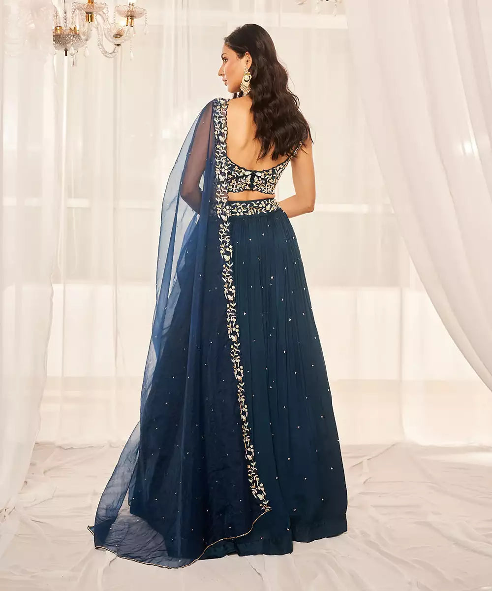 BLUE WRINKLE CHIFFON SET