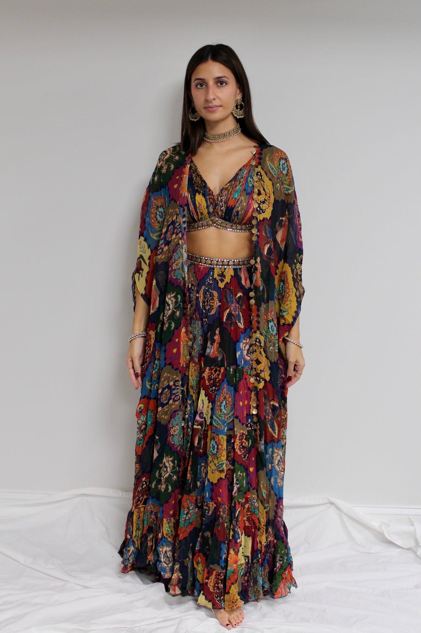 Multi-Colored Printed Lehenga Set