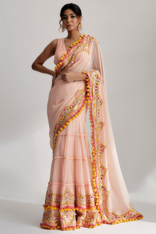 BLUSH PINK DEEHAR SAREE