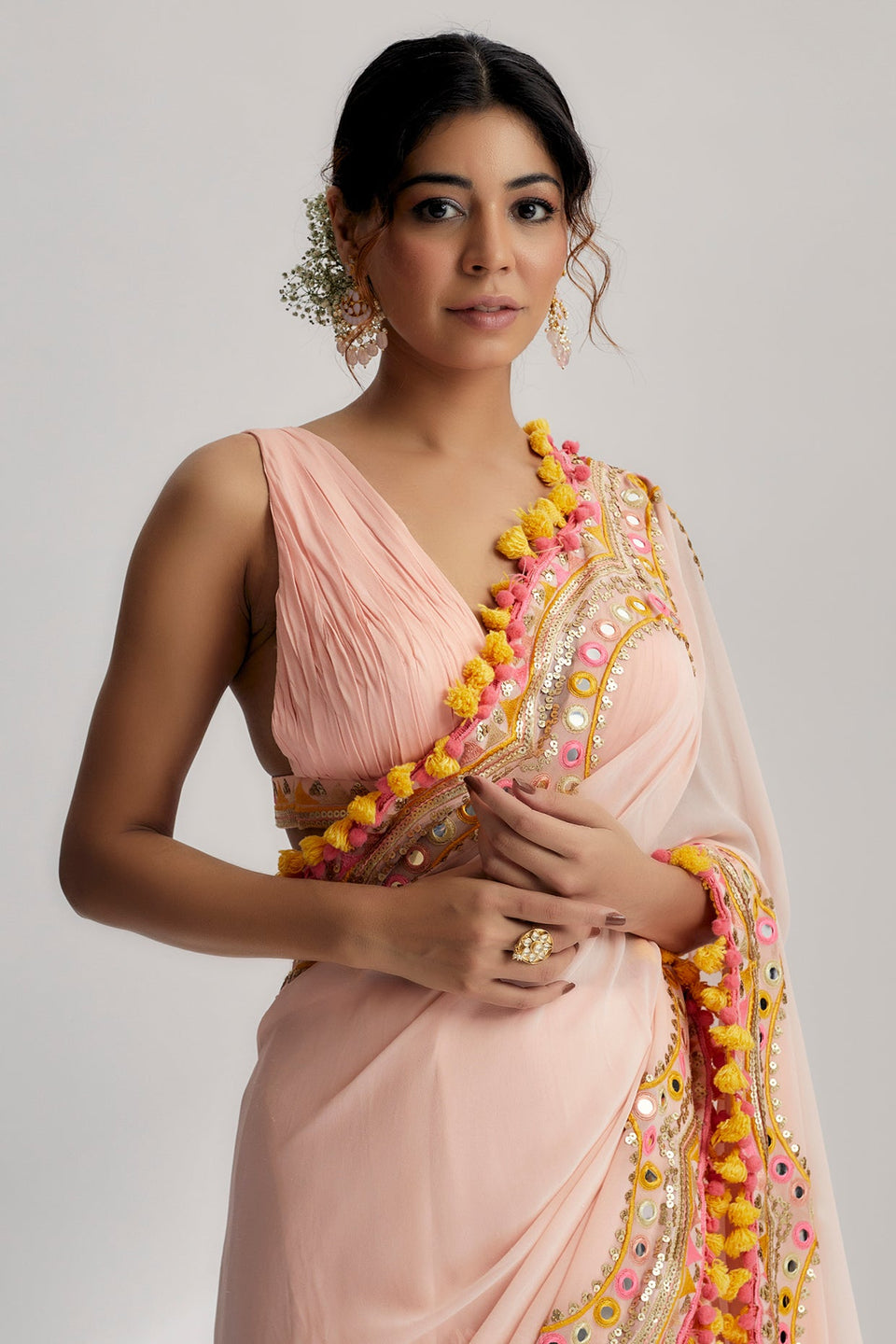 BLUSH PINK DEEHAR SAREE